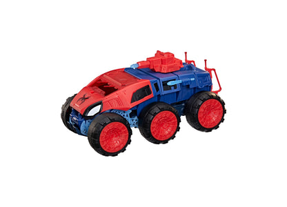 Spider-Man 2-In-1 Super Chompin Tank toy in red and blue with large wheels