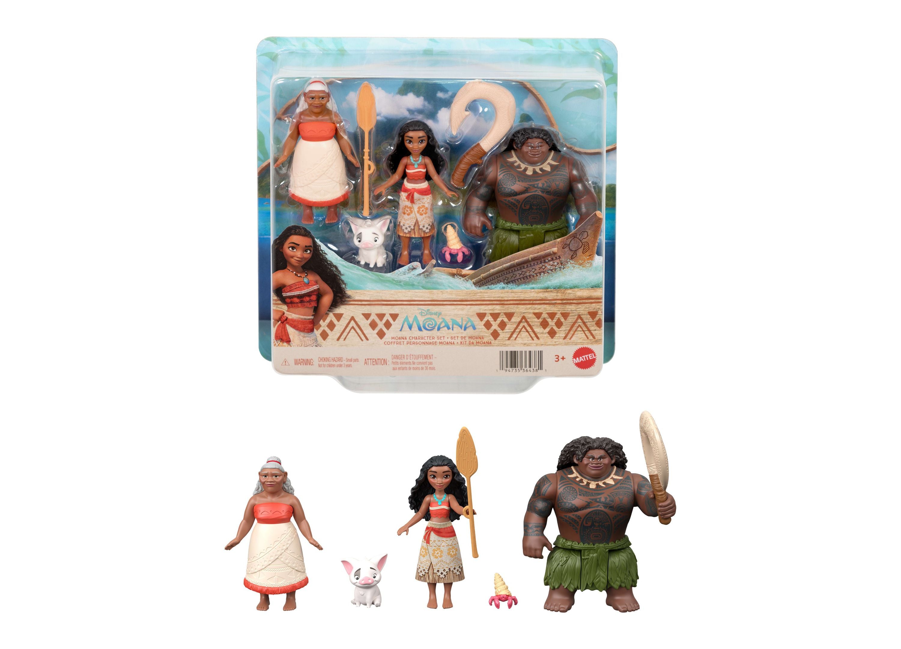 Disney Moana 7-Piece Character Set With Accessories – Toys