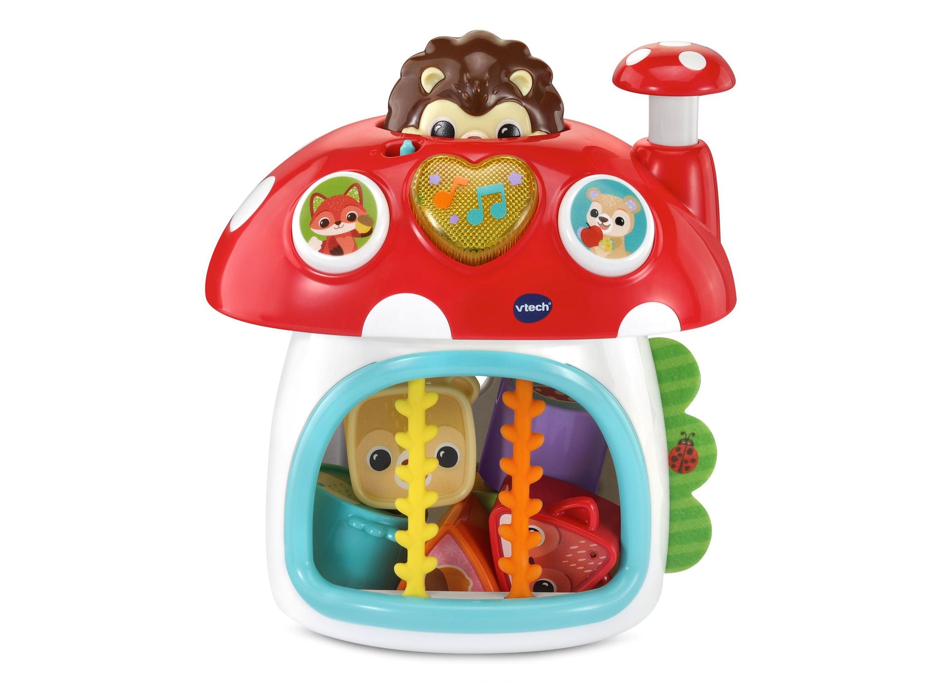 VTech Baby Put & Take Peek-a-Boo House red mushroom roof toy with interactive features