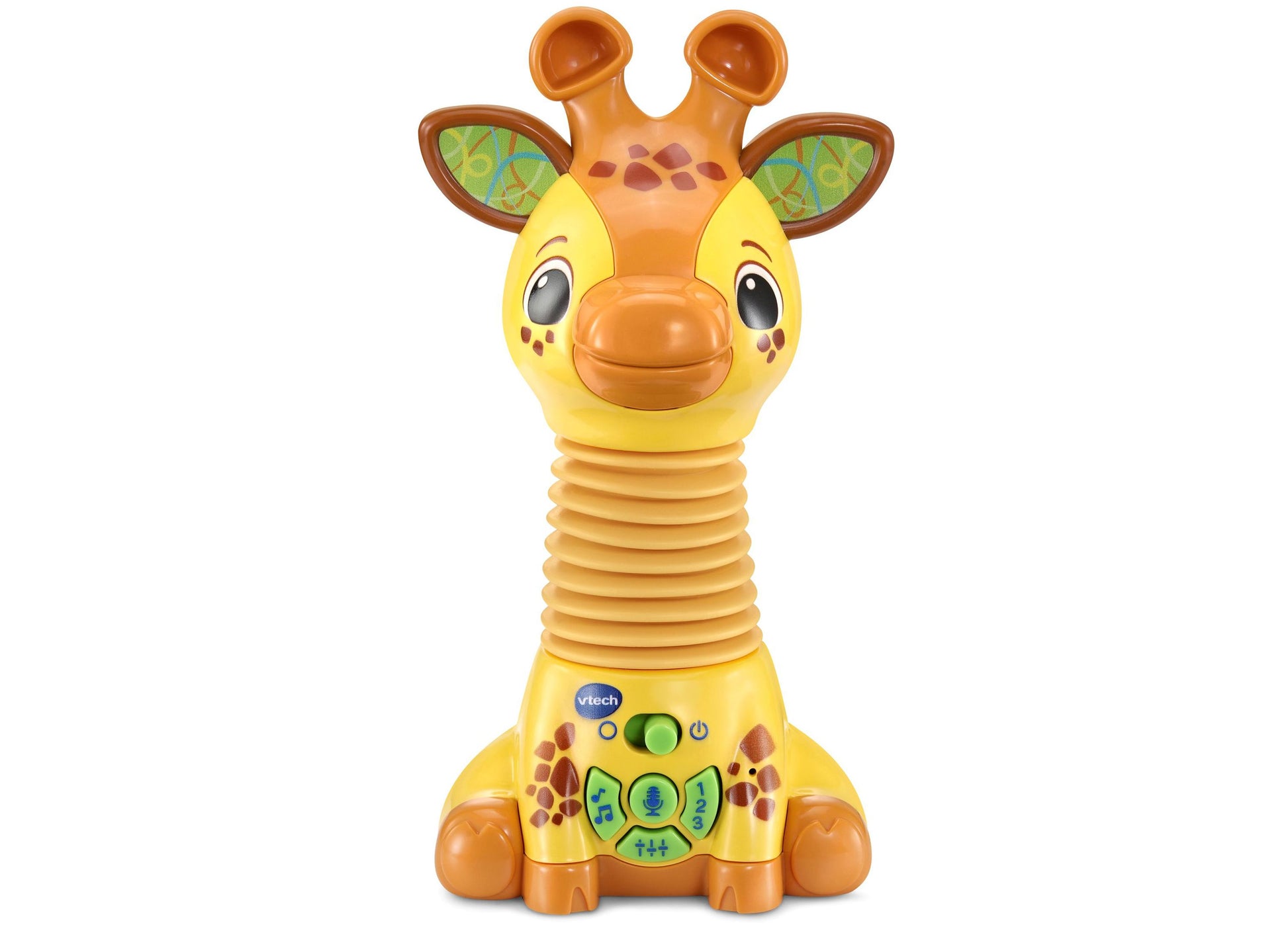 VTech Stretch & Play Numbers Giraffe yellow interactive toy with orange accents for toddlers