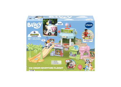 Bluey Ice Cream Adventure Playset with ice cream truck, slide, and interactive SmartPoint locations