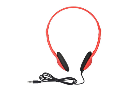 Red and black VTech headphones with 3.5mm jack cable for kids