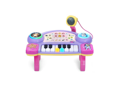 Bluey Sing-Along Keyboard with purple stand, piano keys, and interactive features for ages 3+