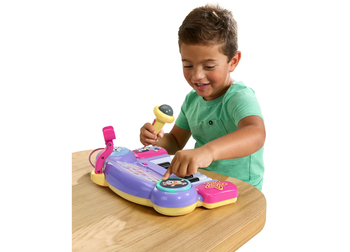 Bluey Sing-Along Keyboard with microphone, purple and yellow musical toy for ages 3+
