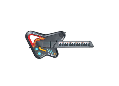 VTech Kidi Star Rock Star Guitar with red pickguard, keyboard frets, and blue controls
