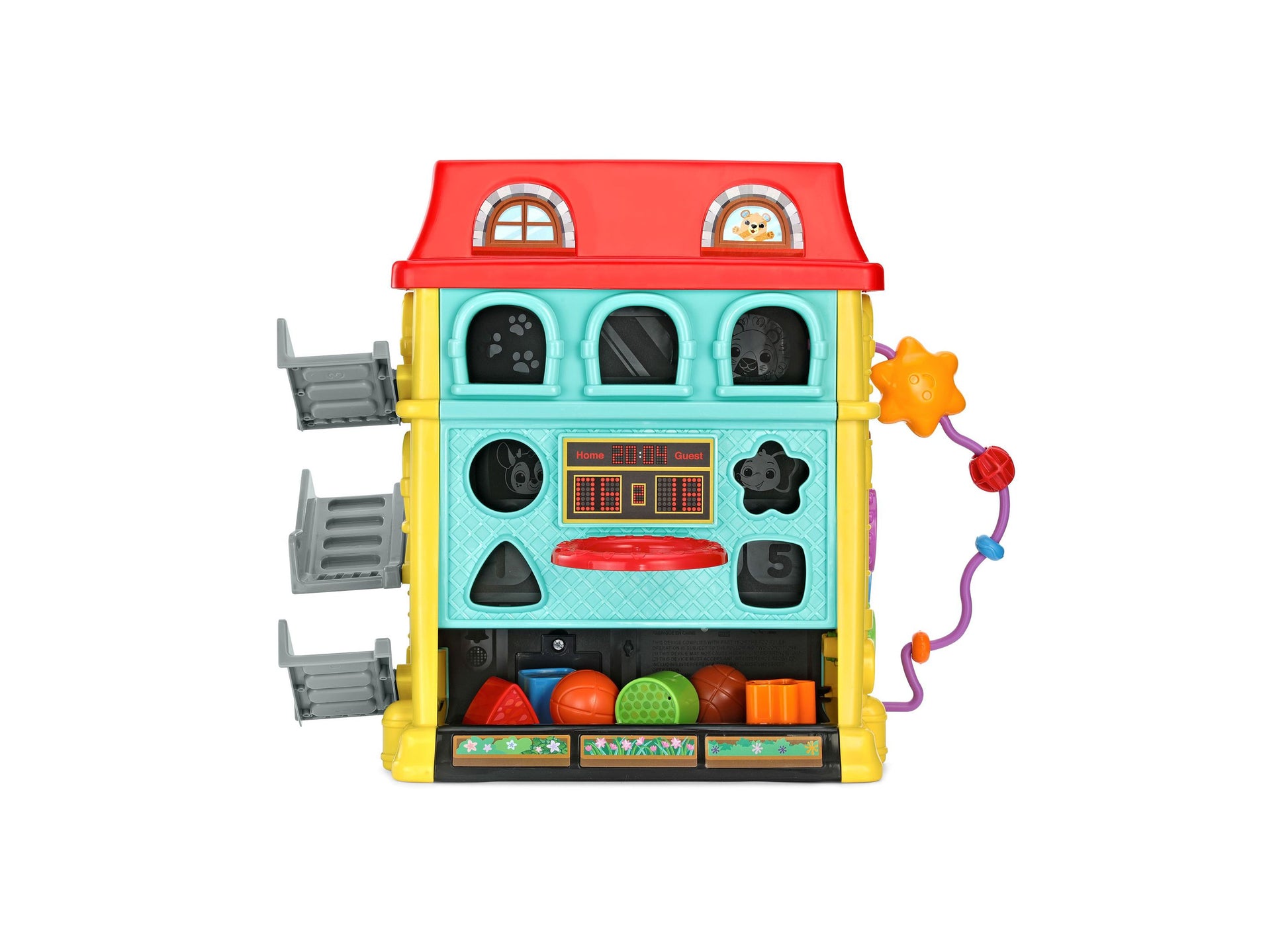 VTech Up & Down Activity Town colorful interactive learning center with shapes, balls, and activity buttons