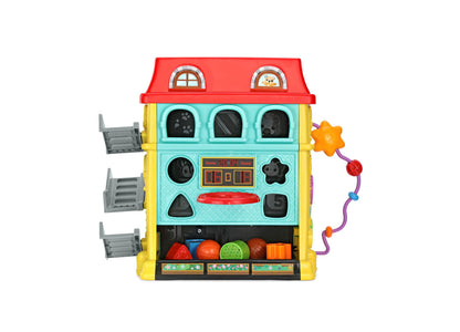 VTech Up & Down Activity Town colorful interactive learning center with shapes, balls, and activity buttons