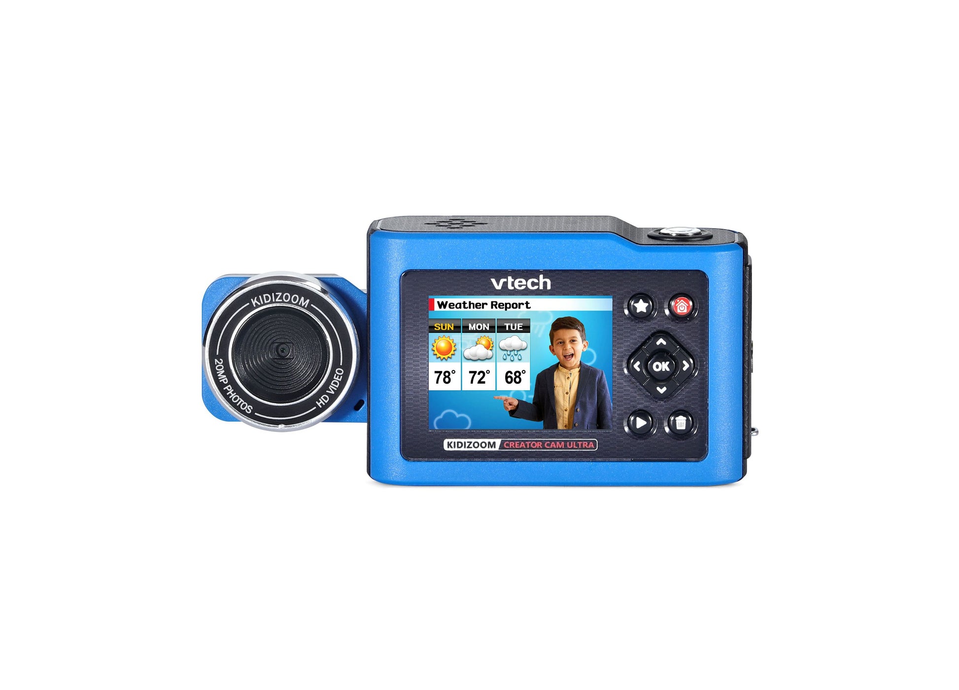 VTech KidiZoom Creator Cam Ultra blue digital camera with lens and screen display