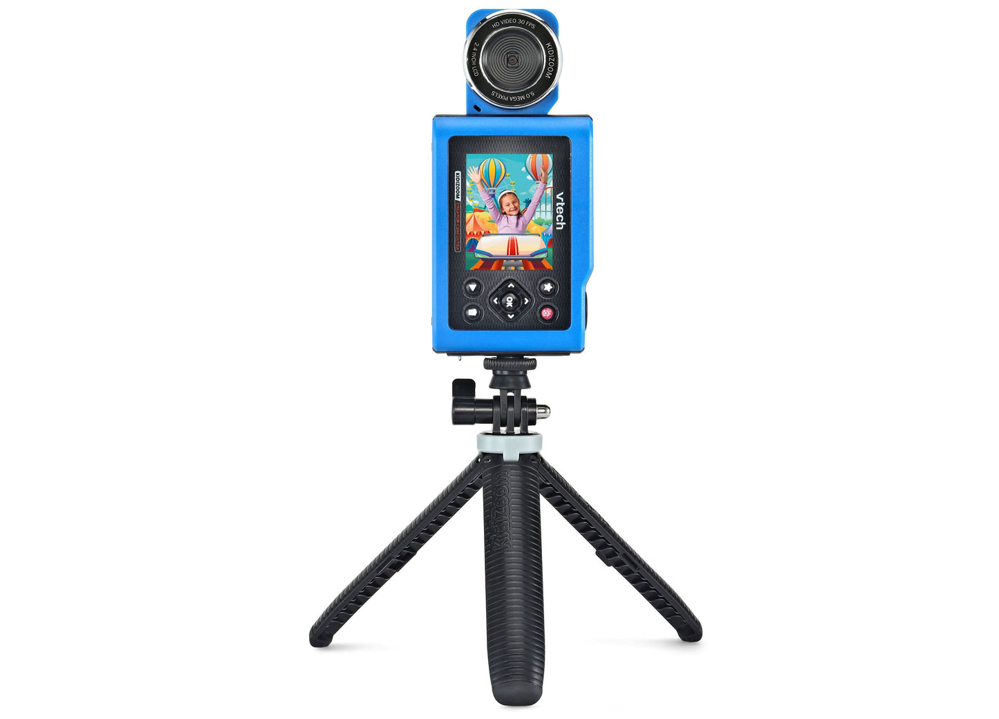 VTech KidiZoom Creator Cam Ultra blue digital camera with tripod and flip screen