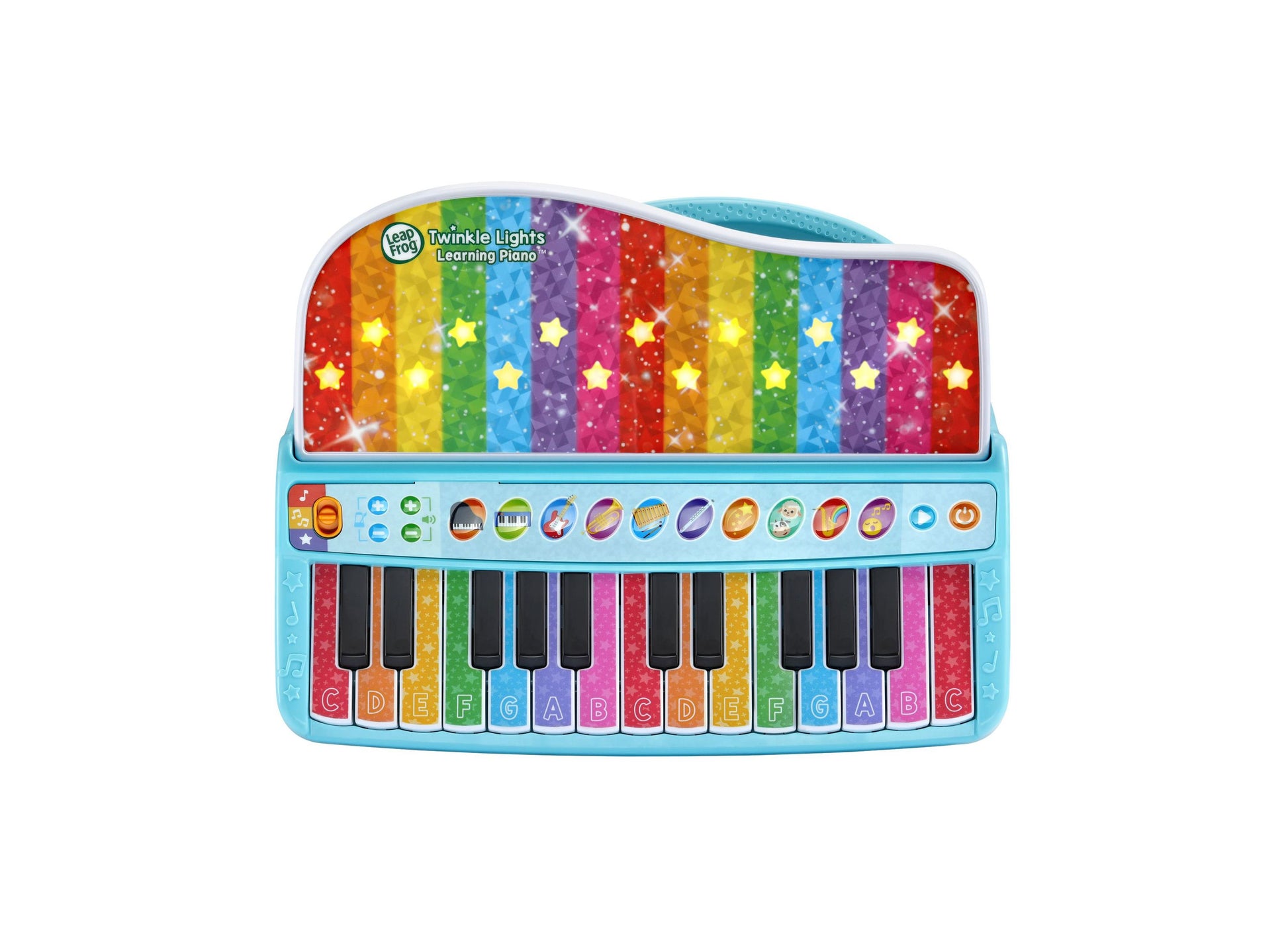 LeapFrog Twinkle Lights Learning Piano with colorful rainbow keys and interactive light display