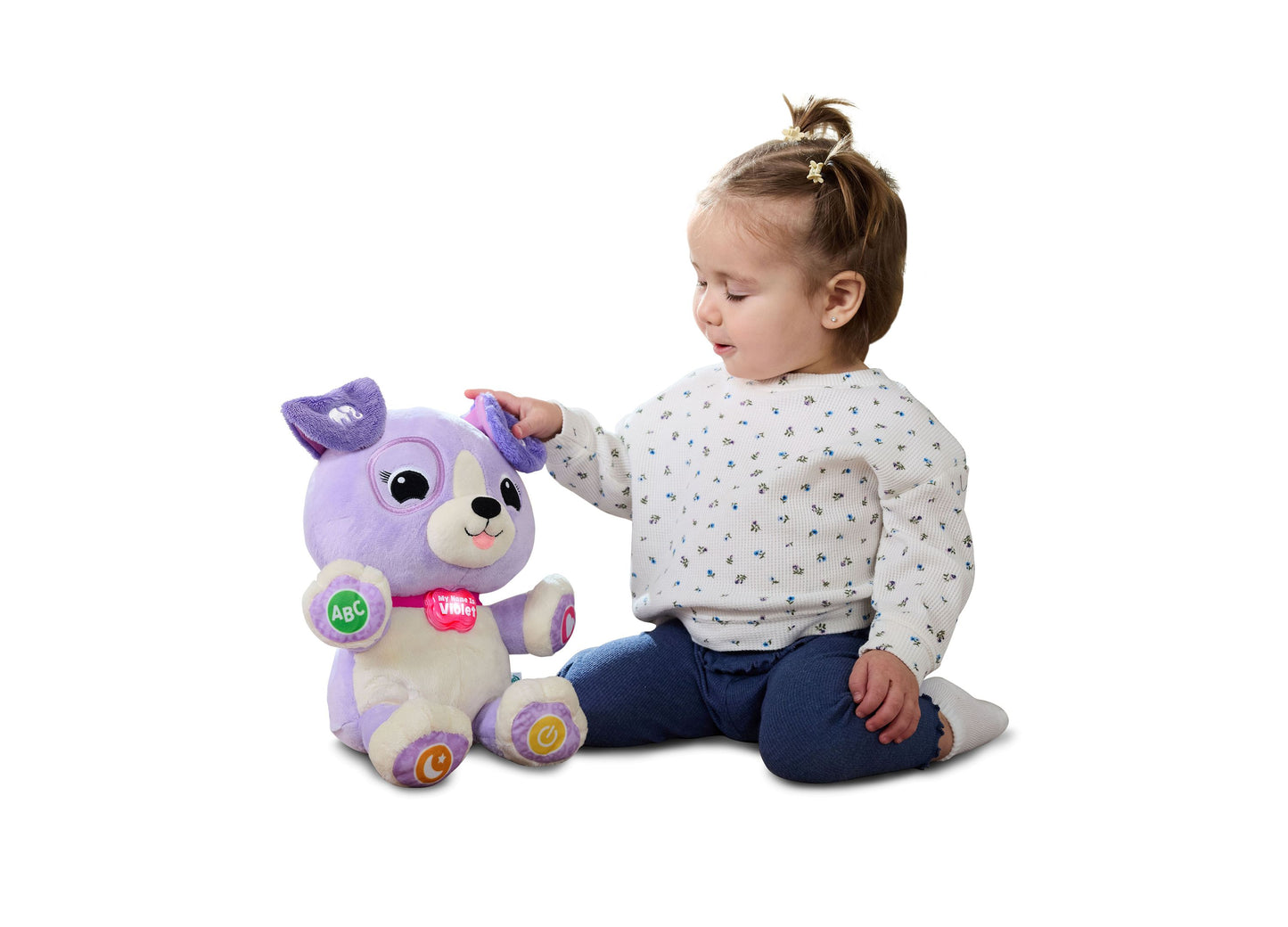LeapFrog My Best Pal Violet purple plush interactive toy with ABC and learning buttons