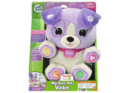 LeapFrog My Best Pal Violet purple and white interactive plush toy with learning buttons