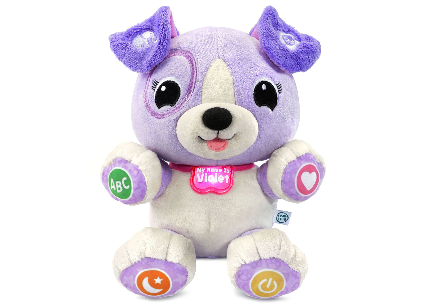 LeapFrog My Best Pal Violet purple and white interactive plush toy with ABC paw pads