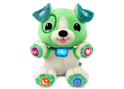 LeapFrog My Best Pal Scout green and white interactive plush toy with colorful learning pads