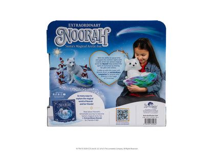 Extraordinary Noorah Santa's Magical Arctic Fox 2-piece book and plush set with white fox character and colorful nort...