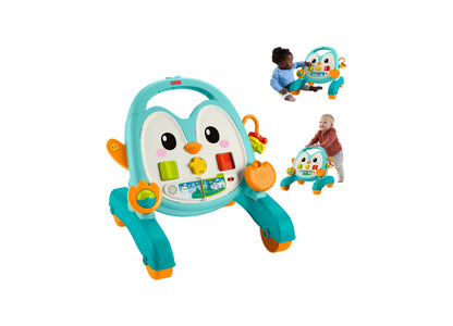 Fisher-Price 2-in-1 Musical Penguin Activity Walker in turquoise and orange with interactive features