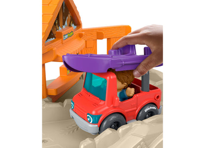 Fisher Price Ultimate Mountain Playset with red truck and purple crane accessory