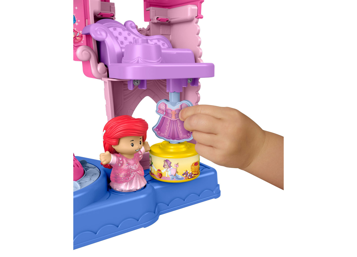 Fisher Price Disney Princess Shimmer & Glow Dress Shop playset with light-up features and doll figures