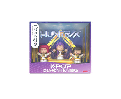Little People KPOP Demon Hunters HUNTR/X 3-piece collector figure set with purple packaging