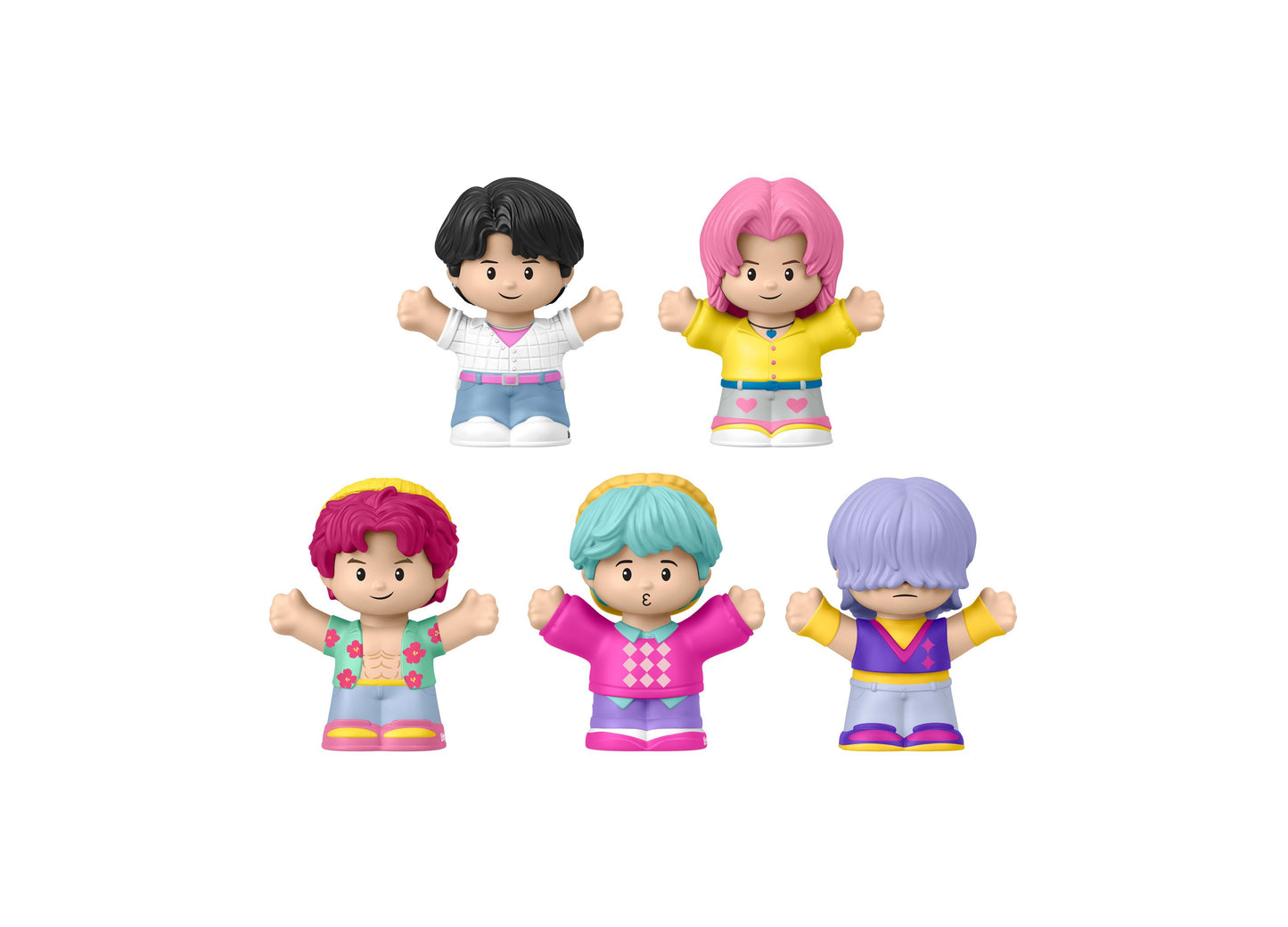 Little People K-Pop Demon Hunters 5-piece figure set with colorful characters in bright outfits