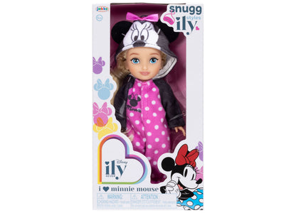 Disney ILY Minnie Mouse 6" doll in pink polka dot onesie with ears headband