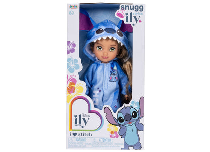 Disney ILY 6" Stitch Onesie Doll in blue plush costume with hood