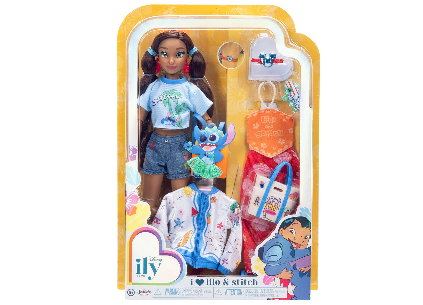 Disney ILY 4ever Lilo & Stitch 9" doll with blue Stitch plush, multiple outfits and accessories
