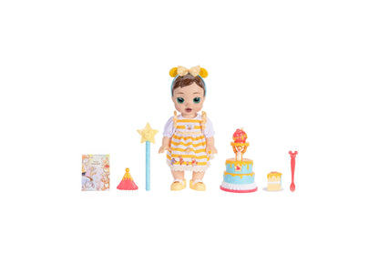 Disney Darlings Winnie the Pooh 12" Interactive Birthday Baby Doll with yellow striped outfit and accessories