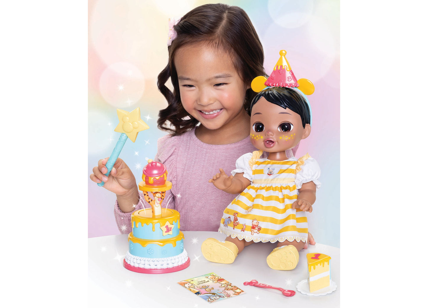 Disney Darlings Winnie the Pooh interactive baby doll with birthday cake playset and accessories