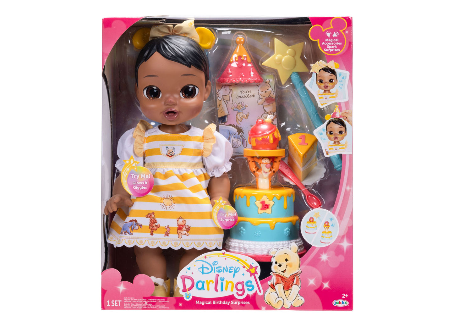 Disney Darlings Winnie the Pooh 13" Interactive Birthday Baby Doll with accessories