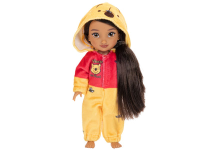 Disney ILY Winnie The Pooh 6" doll in red and yellow onesie with hood