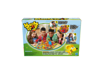 Mouse Trap 2-4 Player Board Game box showing colorful game board, mouse pawns, and children playing together