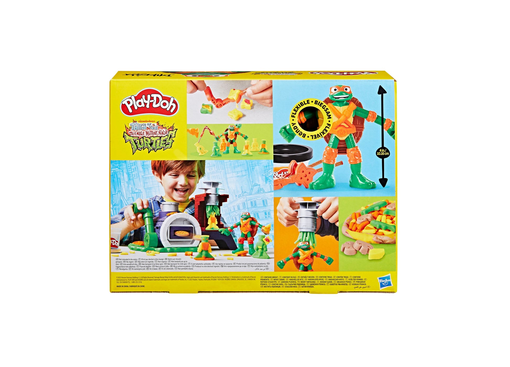 Play-Doh Teenage Mutant Ninja Turtles Slice and Blast Pizza Playset with green turtle figure and accessories
