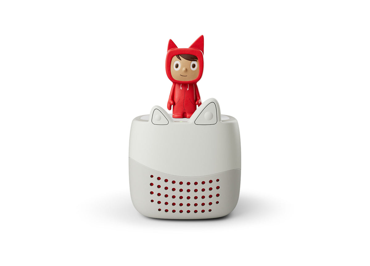 Tonies Toniebox Lite starter set with white speaker and red Rubie Creative Tonie character figure on top