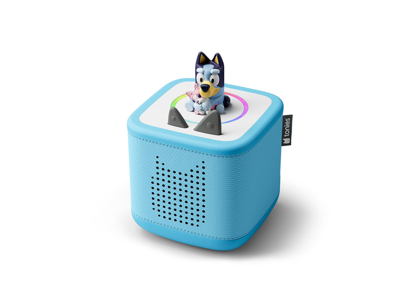 Tonies Bluey Toniebox 2 blue interactive speaker with Bluey character figurine on top