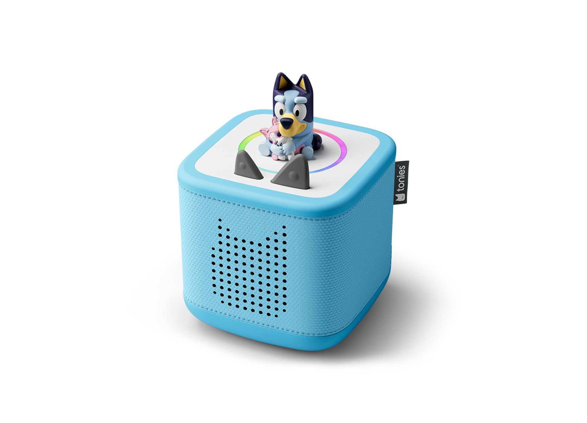 Tonies Bluey Toniebox 2 blue interactive speaker with Bluey character figurine on top