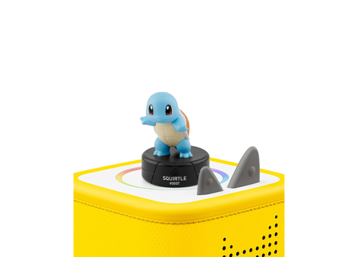 Tonies Pokemon Squirtle #0007 blue audio figurine on yellow speaker base