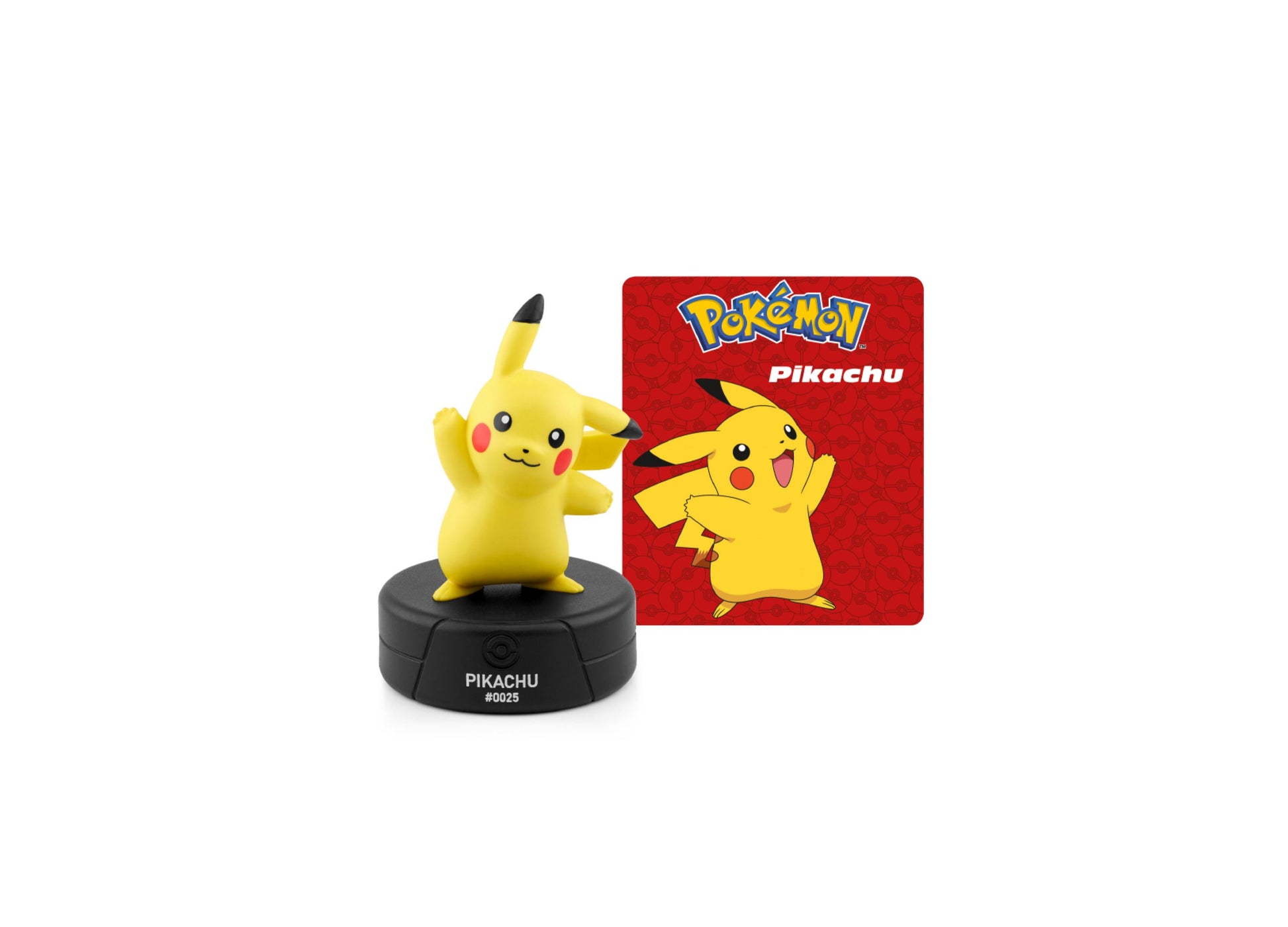 Tonies Pokémon Pikachu Audio Figurine yellow character on black base with red packaging