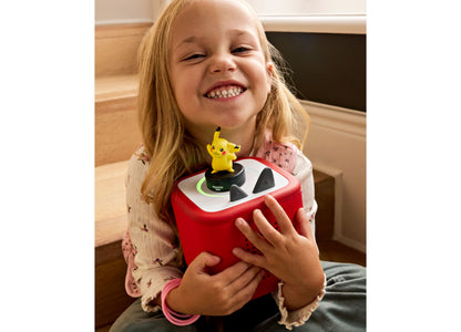 Tonies Pokémon Pikachu Audio Figurine in red carrying case with yellow Pikachu figure on top