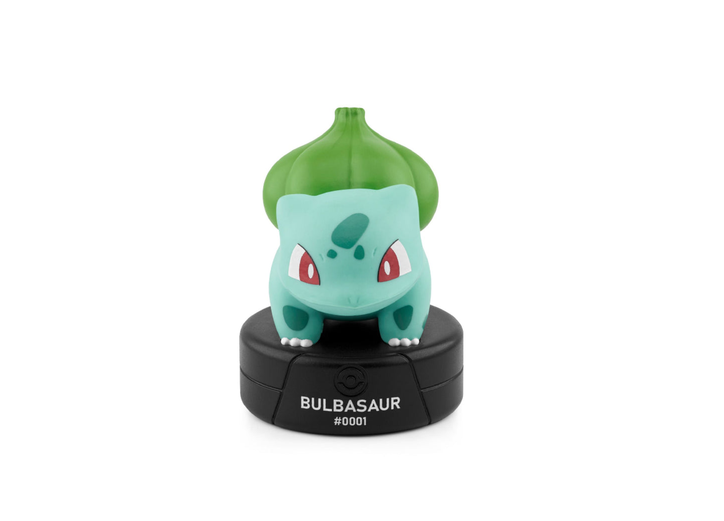 Tonies Pokemon Bulbasaur Tonie figure with light blue body, green bulb, red eyes on black base