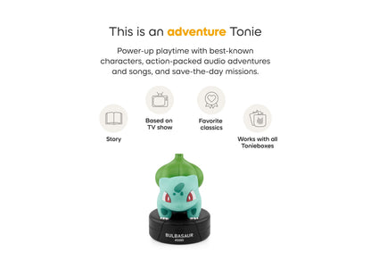 Tonies Pokemon Bulbasaur Tonie figurine with green bulb and blue body on black base
