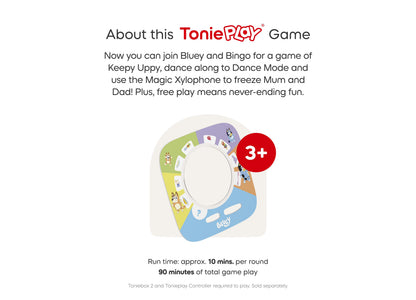 Tonies Tonieplay Bluey screen-free audio game device for ages 3+ with colorful character design