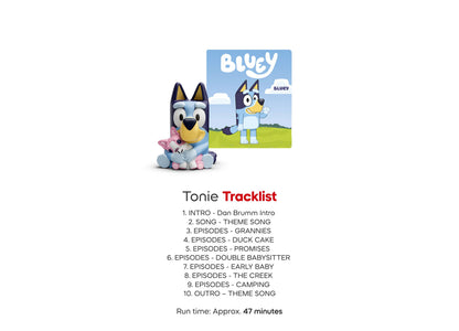 Tonies Bluey Toniebox starter set with blue and yellow dog character figurine and story card