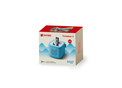 Tonies Bluey Toniebox 2 blue interactive speaker with Bluey character figurine on top