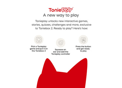 Tonies Guess Who Monster Mysteries game disc with red Tonie character and setup instructions