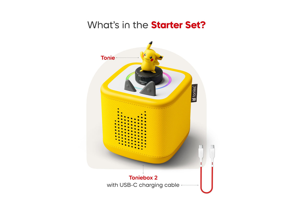Tonies Toniebox 2 Pikachu Starter Set yellow speaker with Pikachu figurine and USB-C cable