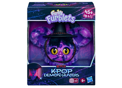 Furby Furblets KPOP Demon Hunters purple interactive plush toy with hat