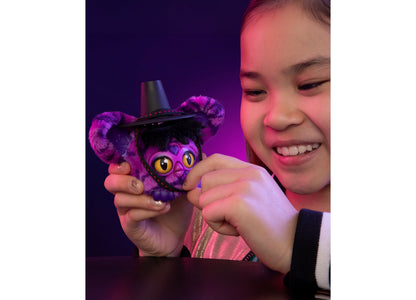 Furby KPop Demon Hunters Saja Boy purple interactive plush toy with hat