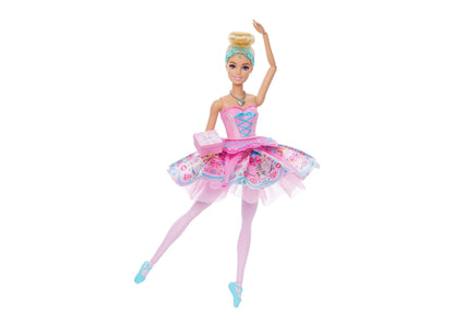 Barbie in the Nutcracker Clara doll in pink tutu with blue ballet pointe shoes