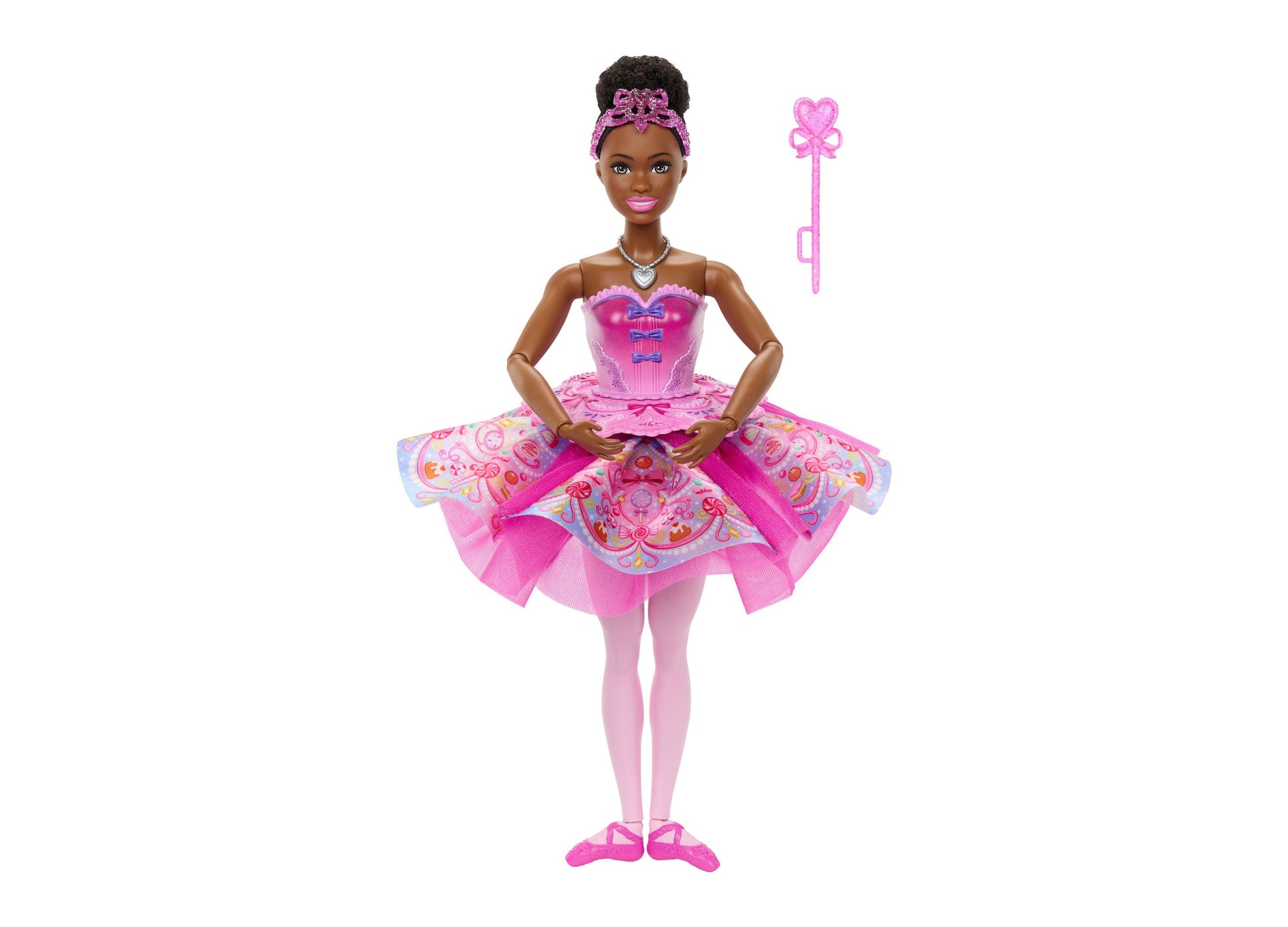 Barbie in the Nutcracker Sugar Plum doll wearing pink tutu dress with magic wand